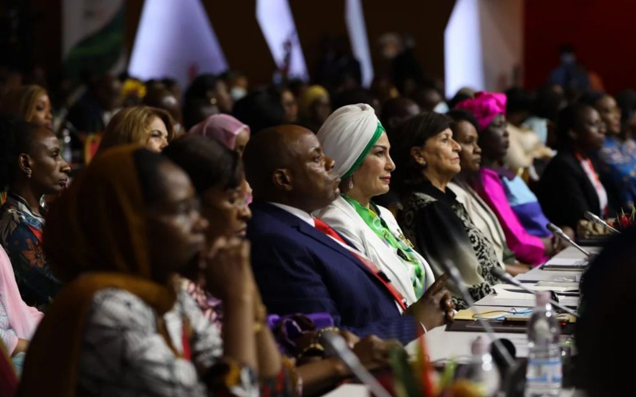 Delegates attentively listen during a session at the UNCCD COP15 conference on May 9, 2022.
