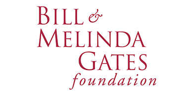 Das Logo der Bill & Melinda Gates Foundation zeigt den Namen in roter Schrift auf weißem Hintergrund.